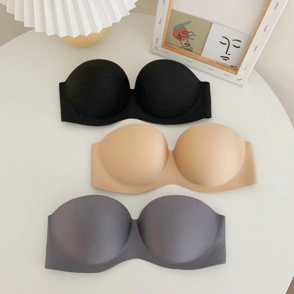 🔥ราคาถูก🔥 เสื้อชั้นในแบบเกาะอก เสื้อชั้นในแบบชิ้นเดียว ดันทรงหน้าอกเล็ก ไม่หลุด สายใสฟรี คัพ AB เหมาะกับสาวหน้าอกเล็ก - รูปที่ 2