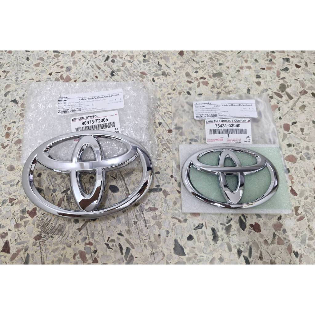 ของแท้เบิกศูนย์ ตราโลโก้โตโยต้า ยาริส ปี 2022 TOYOTA YARIS logo # ด้านหน้า 90975-T2005 / ด้านหลัง 75