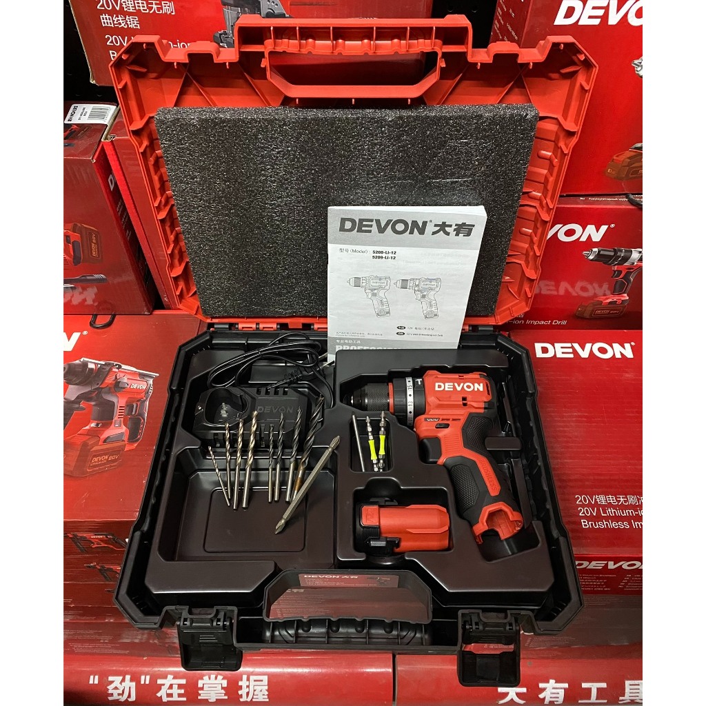 ⚡ Devon 5209 ไร้แปรงถ่าน 12V สว่านกระแทก 50N.m ⚡