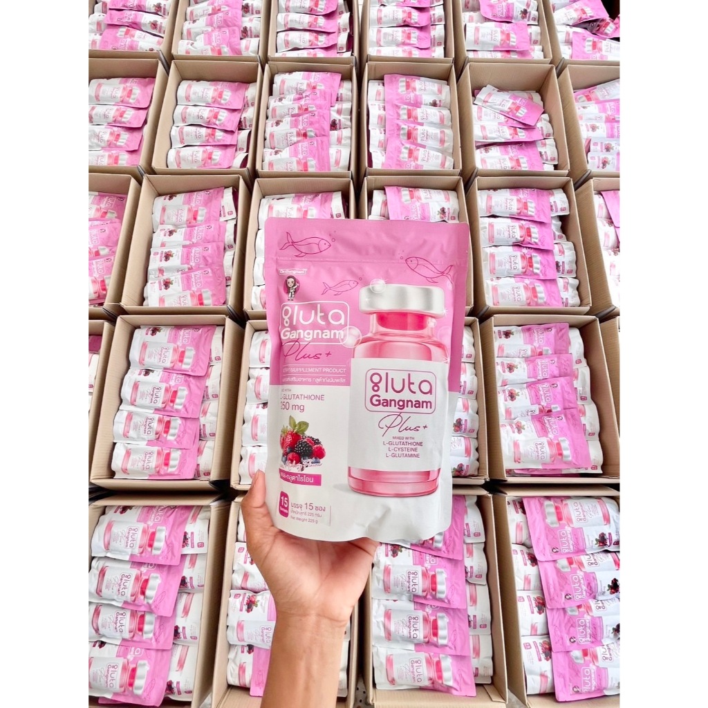 แพ็จเกจใหม่ Dr.Gangnam Gluta Gangnam Plus+ กังนังกลูต้า พลัส 1 ซอง บรรจุ 15 ซอง