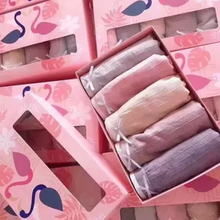 Flamingoก่อลง5ตัว ลูกไม้กางเกงชั้นในสตรีไม่มีรอยต่อไม่มีรอยต่อผ้าฝ้ายแท้ Graphene Crotch กางเกงผู้หญิงชนิดบรรจุกล่อง