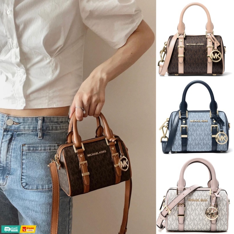 แท้💯%🔥Michael Kors bedford Mini Boston bag crossbody bag หมอนมินิ กระเป๋าสะพายข้าง กระเป๋าไปทำงาน”