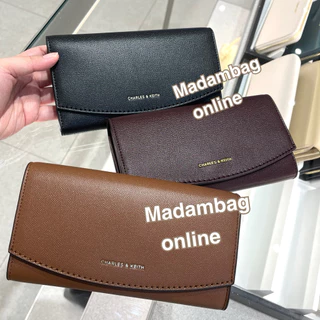 𝗖𝗛𝗔𝗥𝗟𝗘𝗦 & 𝗞𝗘𝗜𝗧𝗛 Briony Curved Flap Long Wallet กระเป๋าสตางค์ใบยาว แท้จากช็อป