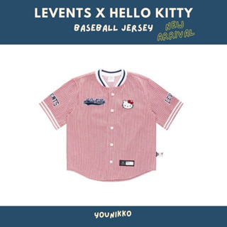 (รอบส่ง 21/4) Levents x hello kitty เสื้อเบสบอลลายทางสีแดง