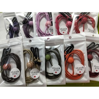 CLF.สายคล้องแมสยางยืด2.7-3มิลstopperสีแต่งตัวหนอนดำตะขอพลาสต…