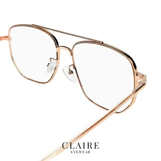 CLAIRE : (LU) แว่นสายตาสั้น รุ่น Luna Rose gold กรองแสงสีฟ้า กันแดดUV400 ออกแดดเลนส์เปลี่ยนสี "ชา" | Glasses