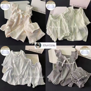 (ส่งมาจากประเทศไทย)ชุดนอนเวอร์ชั่นเกาหลี， ผ้าฝ้ายเมฆนุ่ม，มาพ…