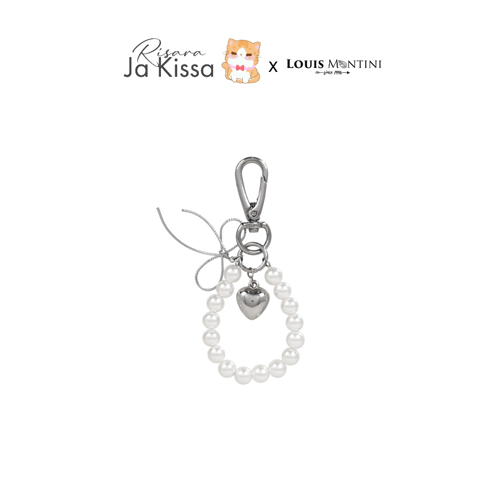 Louis Montini (PearlKeychain) พวงกุญแจลูกปัด ไข่มุก หัวใจ Handmade พวงกุญแจ D.I.Y KCP001
