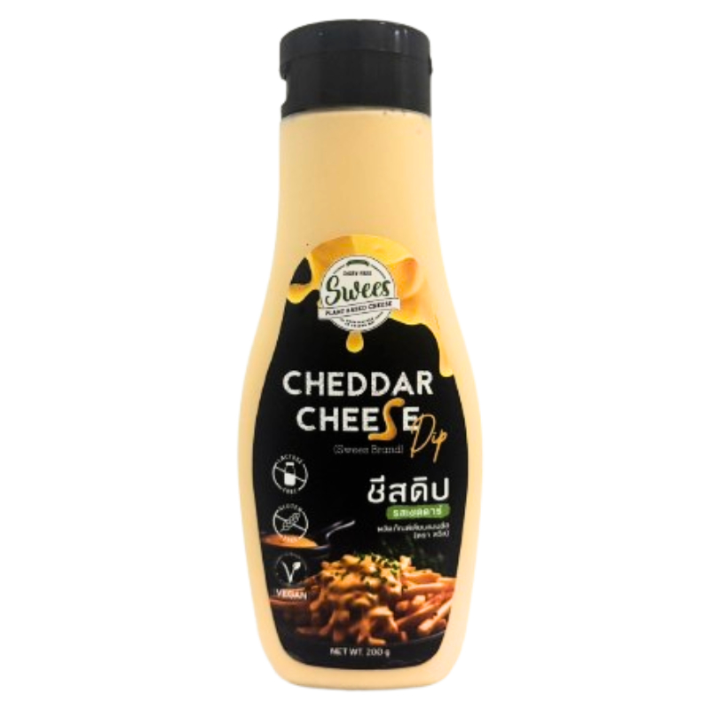 สวีส ชีสวีแกน เชดดาร์ชีสดิป แบบขวดบีบ 200g - Plant Based Cheddar Cheese Dip 200g Swees brand