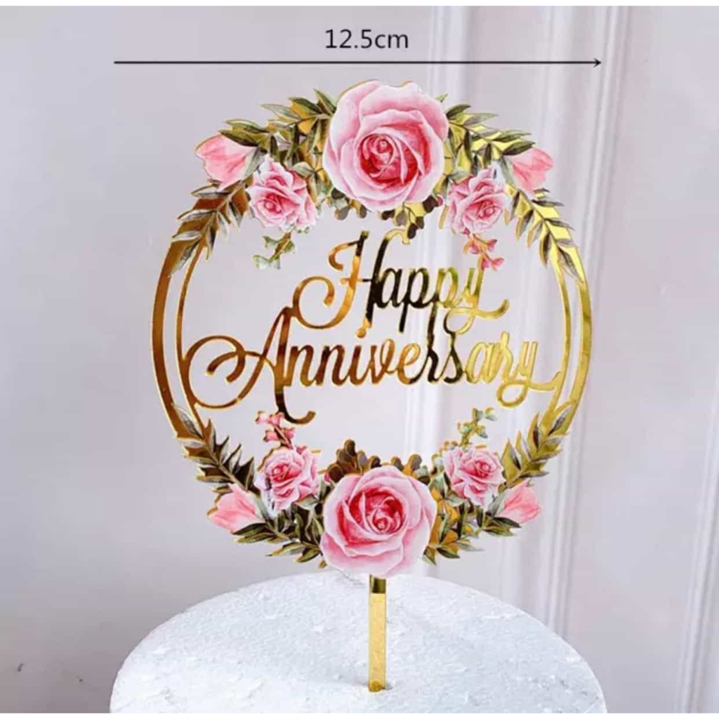 ป้ายปักเค้ก Anniversary ตกแต่งเค้กวันครบรอบ ของตกแต่งเค้ก วันสำคัญ Cake Toppers Cake Flag Anniversar