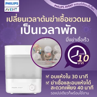 Philips Avent ฟิลิปส์ เอเว้นท์ เครื่องนึ่งฆ่าเชื้อพร้อมอบแห้งได้อย่างรวดเร็ว SCF293/00