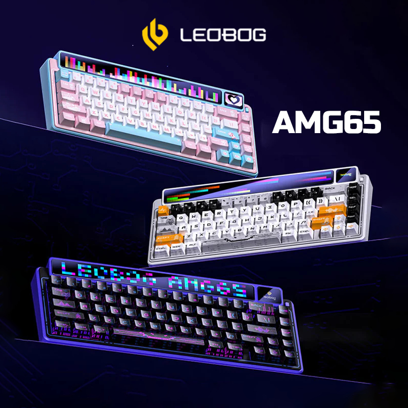 [🇹🇭 สต็อกสินค้าในไทย] LEOBOG AMG65 คีย์บอร์ดแมคคานิคอล 65% ไร้สาย 3 โหมด พร้อมหน้าจอคู่ Hot‑Swap RGB