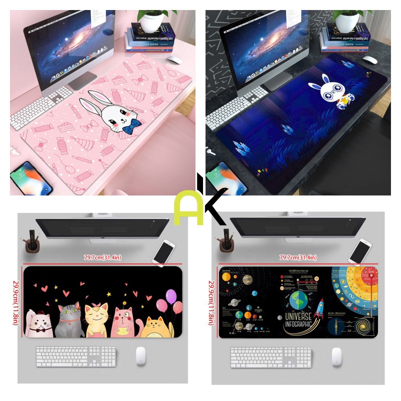 AK preferred plusแผ่นรองเม้าส์ 80x30x3 ซม. แผ่นรองเม้าส์ลายการ์ตูน Mouse Pad แผ่นรองเมาส์ ที่รองเมาส์