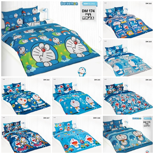 TOTO ผ้าปูที่นอนโตโต้ (รวมผ้านวม) 3.5 5 6 ฟุต 10 นิ้ว Doraemon โดเรม่อน ลิขสิทธิ์แท้ DM163 DM165 DM1