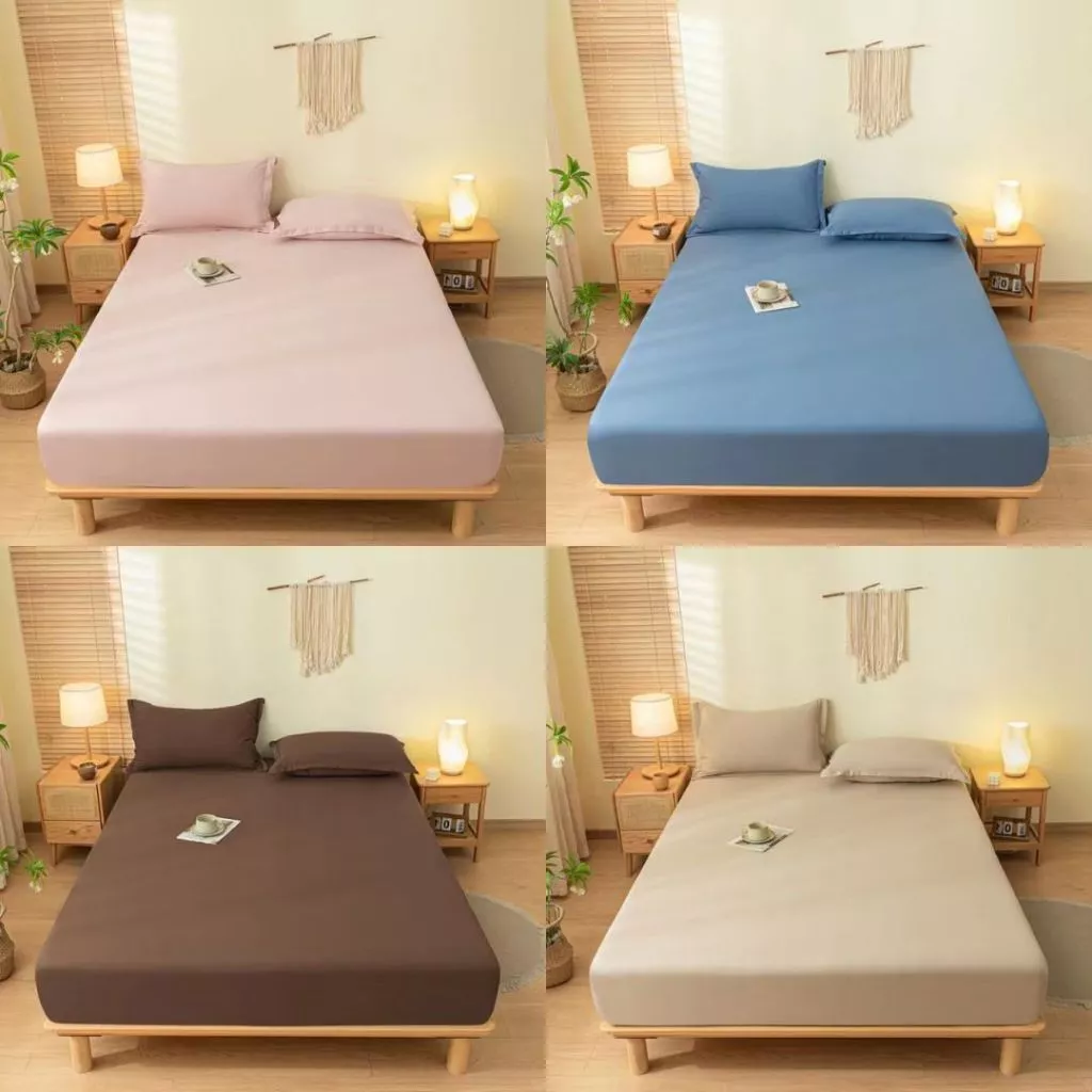 ผ้าปูที่นอน ผ้าคอตตอน สีพื้น 3ฟุต 5ฟุต 6ฟุต