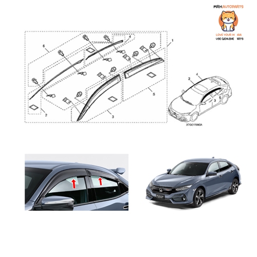 ชุดแต่งคิ้วกันสาด Honda Civic FK 2017-2020 แท้ศูนย์