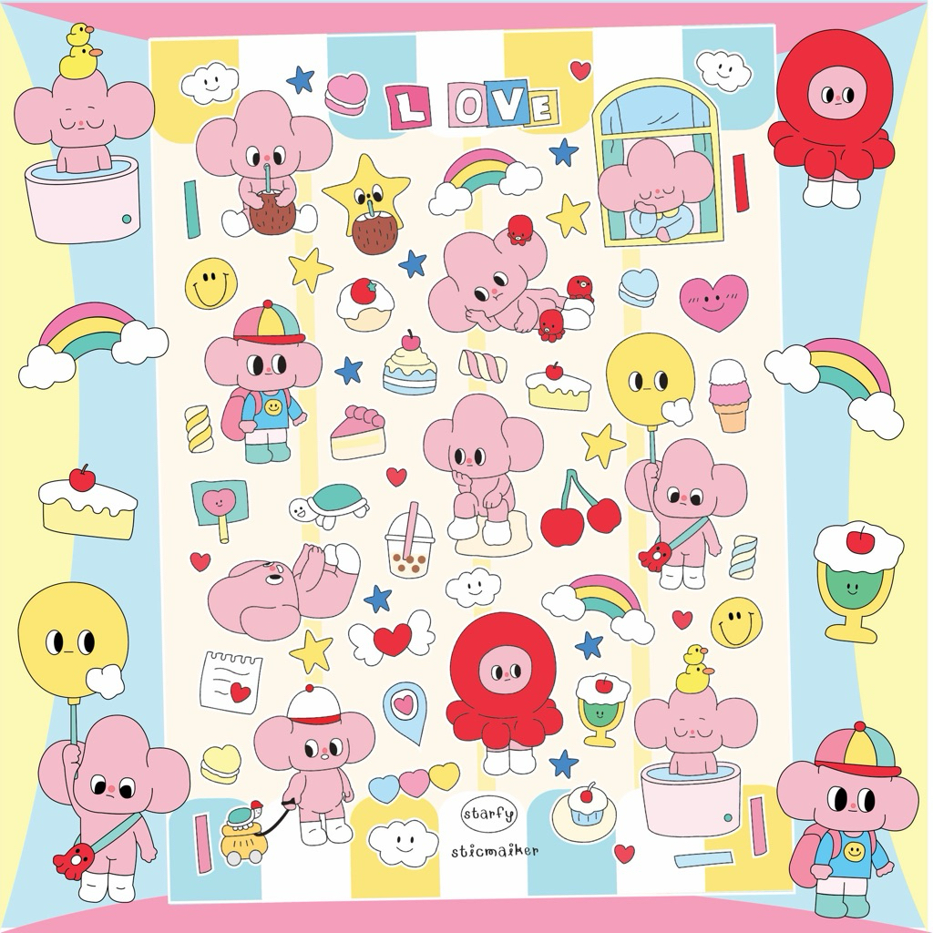 สติกเกอร์ pvc ลาย Starfy สติกเกอร์ไดคัทพร้อมติด (ลงเรซิ่นทับได้) สีสวยคมชัด ไม่มีคราบกาว ราคา ถูกที่สุด ดีลบีเคเค