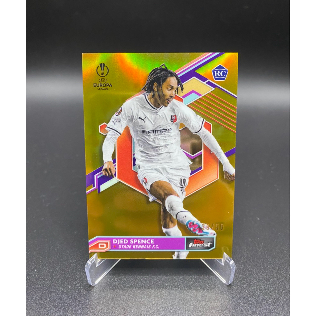 Call calการ์ดฟุตบอล⭐️RC DJED SPENCE STADE RENNAIS F.C. Gold /50 2022-23 Topps Finest