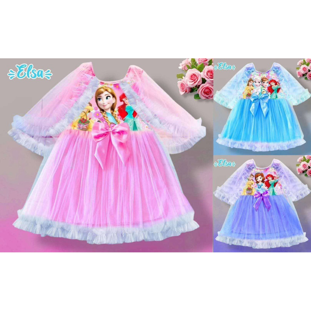 ชุดเจ้าหญิง ชุดเด็ก เจ้าหญิง คลุมไหล่ 2-7 ขวบ(120)