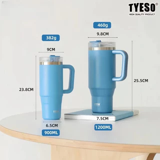 TYESO แก้วน้ำ รักษาความเย็น/ความร้อน แก้วน้ําสูญญากาศ พร้อมหูจับ พร้อมหลอดดูด TS-8866 TS-8868