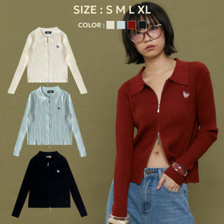 (พร้อมส่ง)Bemingtop963(S-XL)-Zipper Knit Polo – เสื้อคาร์ดิแ…