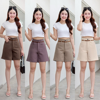 A03กางเกงขาสั้น ผ้าไอริส แต่งขอบ ยาว 17 นิ้ว ทรงสวย ไม่รัดขา…