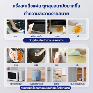 ทิชชู่เปียกทำความสะอาดครัว ผ้าเช็ดคราบมัน พร้อมใช้ เช็ดเตา เช็ดโต๊ะ มีฟองในตัว กลิ่นเลมอน สำหรับห้องครัว ที่ชชู่เปียก