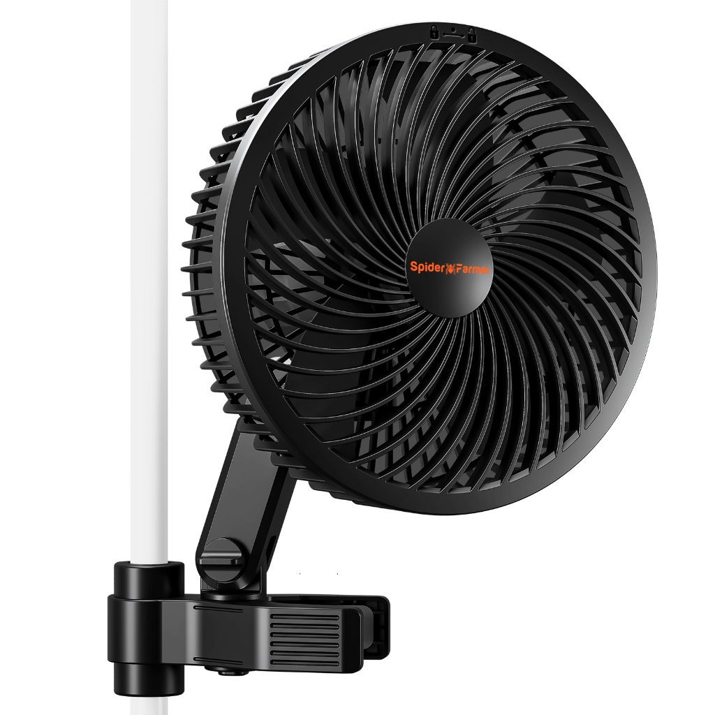 Spider Farmer 6-Inch Grow Tent Clip Fan EC Motor, 10 Speeds Wind Control 10-Level Wide-Angle Oscillation, Waterproof IP5