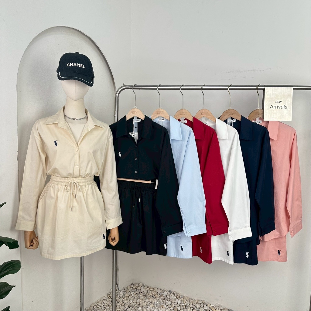 Mook_shop ชุดsetเสื้อ+กระโปรงผ้าคอตตอนมีซับใน เสื้อผ้าแฟชั่น