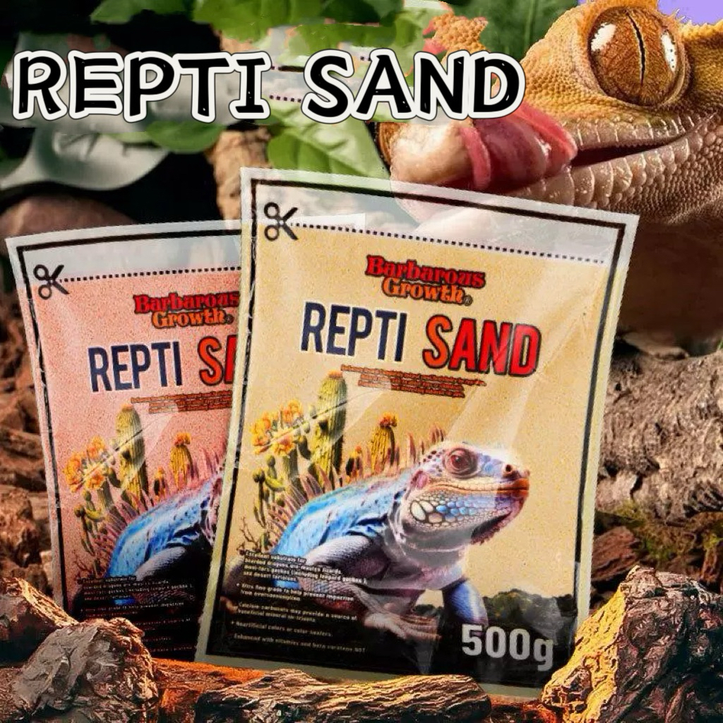 Barbarous Repti Sand รองพื้นทราย ถุงเล็ก 500g สำหรับเบี๊ยดดราก้อน เม็ดเล็ก ไม่เป็นอันตราย ทรายรองพื้นเบี๊ยดดราก้อน