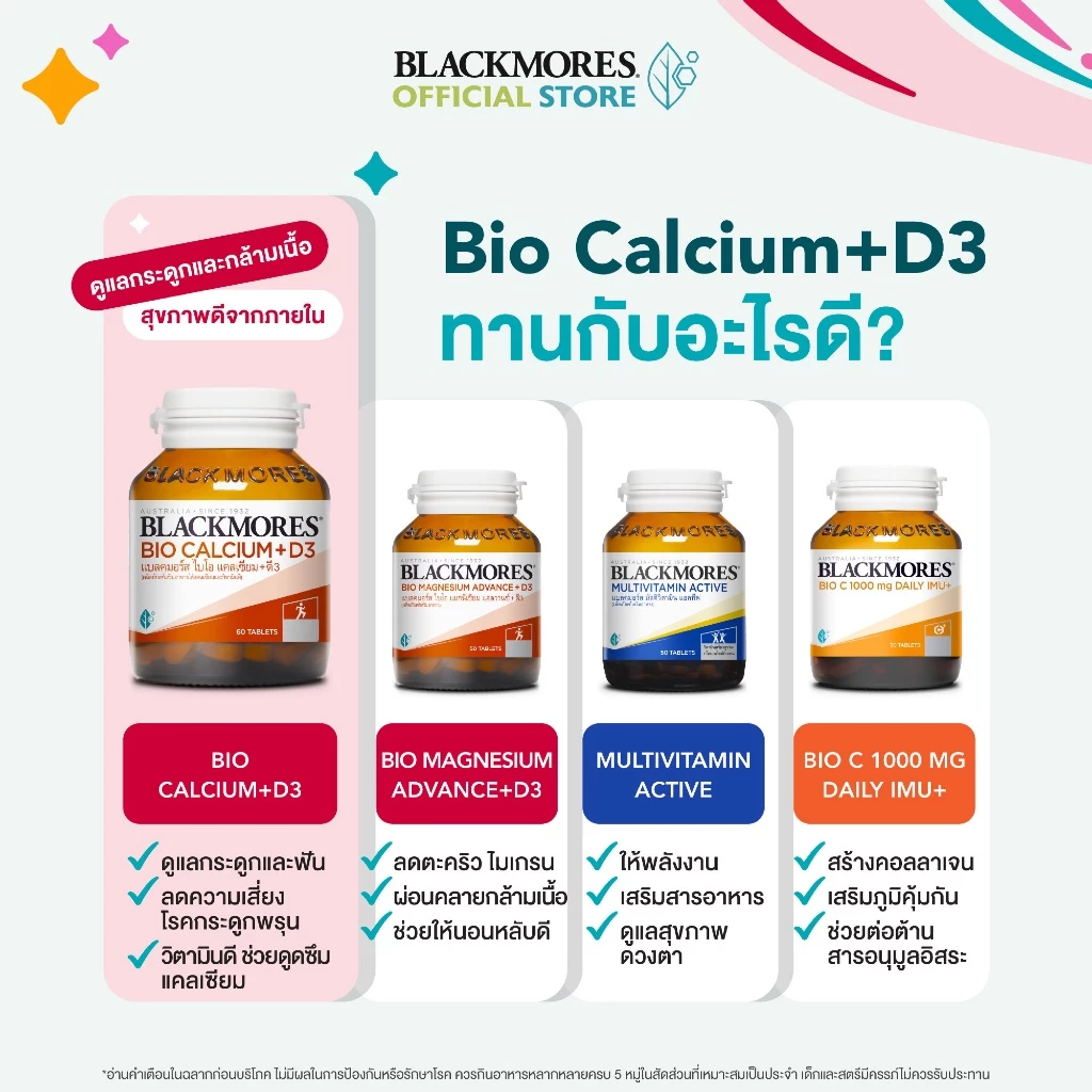 Blackmores Bio Calcium + D3 (60 tabs) แบลคมอร์ส ไบโอ แคลเซียม + ดี3 (60 เม็ด) thumbnail 7
