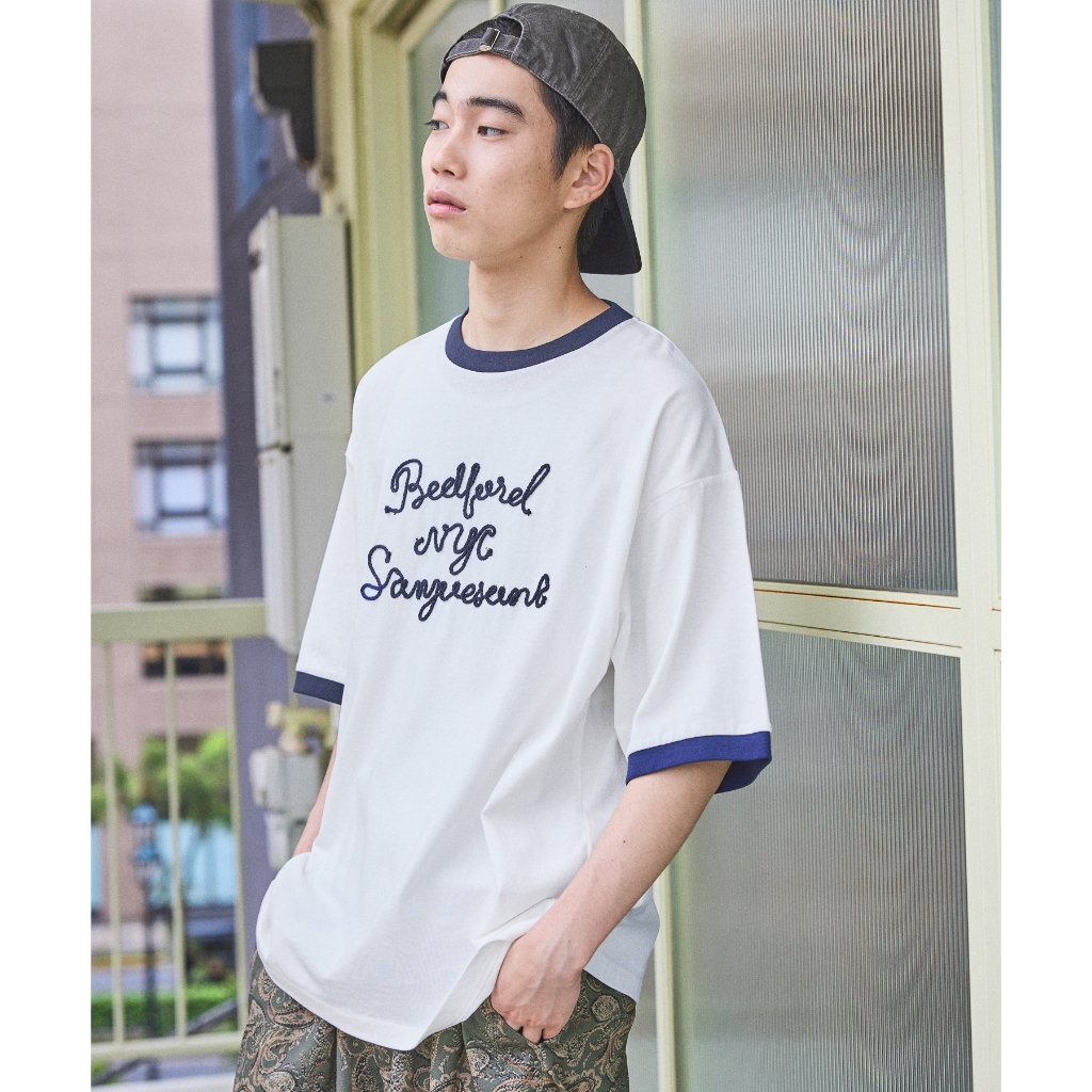 niko and ... Cord embroidery ringer T-shirt