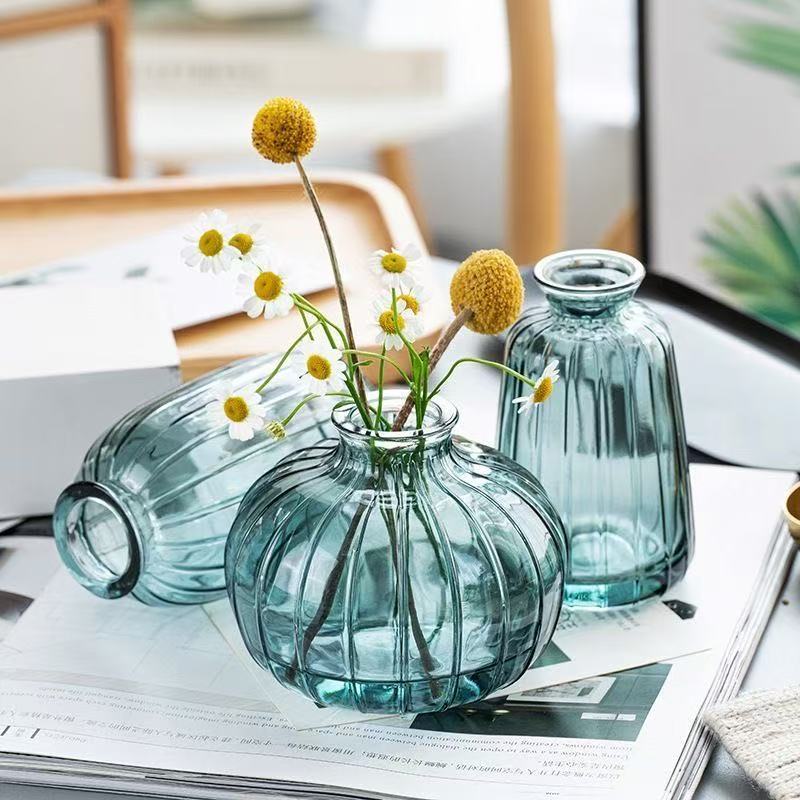 พร้อมส่งในไทย แจกันแก้วสุดน่ารัก ทรงฝักทอง ตกแต่งห้องนั่งเล่นมินิมอล - รูปที่ 6