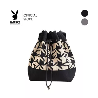 PLAYBOY รุ่น Knitzy Women's Bag กระเป๋าสะพายข้างไหมพรมผู้หญิง รหัส ST-BS252PB132 ดีไซน์ขนมจีบ ไหมพรมถักลายโลโก้