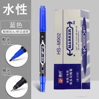 ปากกาซีดี กันน้ำ 6 แบบ สีหมึกลบไม่ได้ Permanent ปากกาอเนกประสงค์ 2 หัว มาร์คเกอร์2หัว