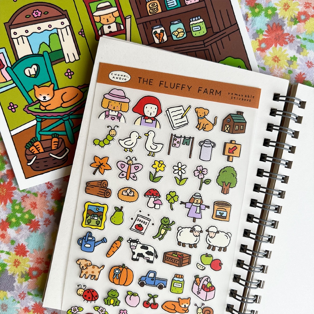 (ขายดี) สติกเกอร์ใส 👨🏻‍🌾🥕The Fluffy Farm✨ตกแต่งไดอารี่น่ารัก ลอกแปะใช้ซ้ำได้ โดย Chonni