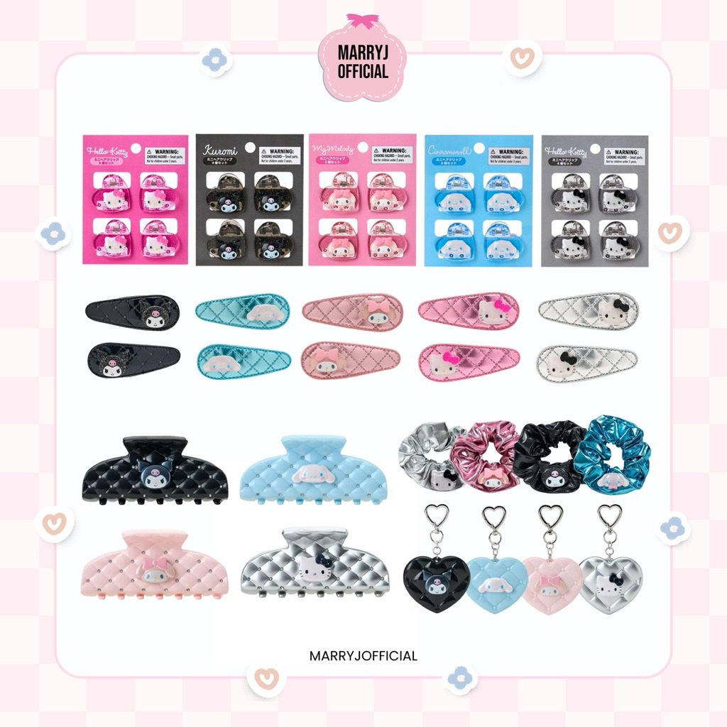 (แท้/พร้อมส่ง💗) Sanrio Metallic Hair Accessories กิ๊บซานริโอ้เมทัลลิค ยางมัดผม