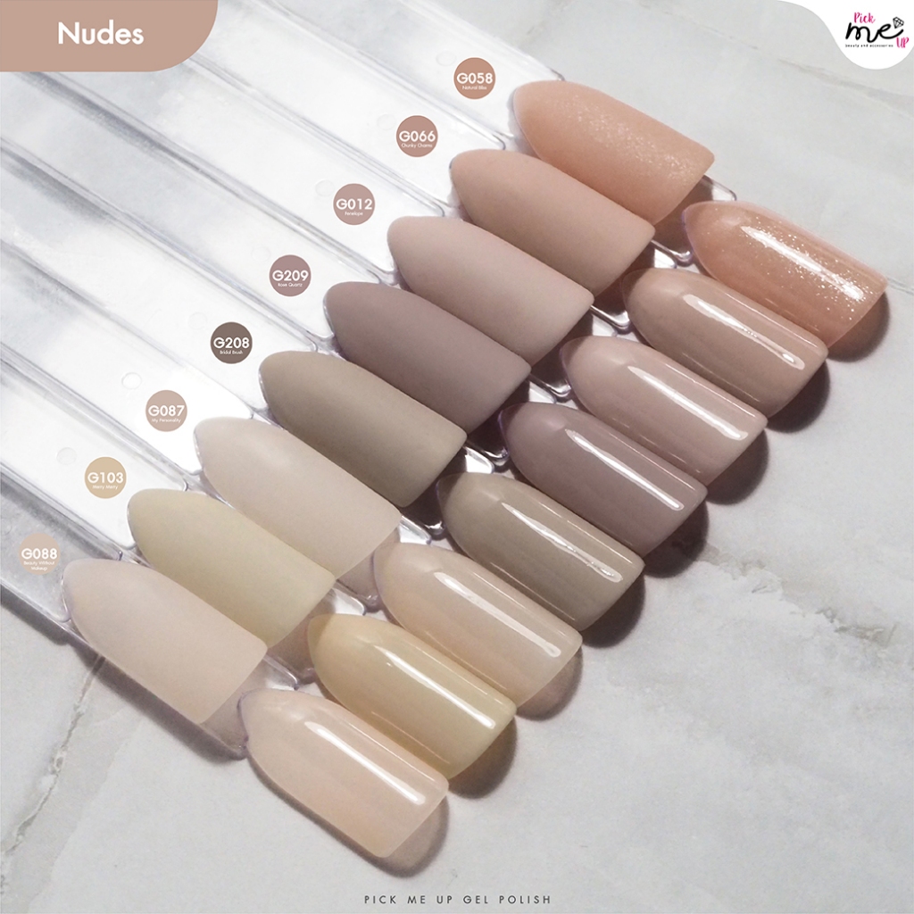 Pick Me Up สีเจลทาเล็บชมพู นู้ด 15ml  แน่น เพ้นท์ได้ ปลอดสารอันตราย เด็ก 3+ และคนท้องทาได้ แบรนด์ไทย
