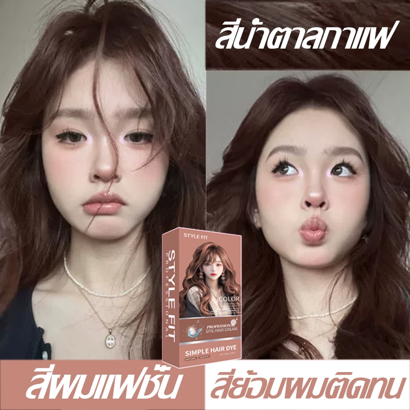 ดูแลเส้นผมโดยไม่ต้องฟอกขาว STYLE FIT ครีมย้อมสีผม ย้อมด้วยตัวเองง่ายๆที่บ้าน  สีย้อมผม ยาย้อมผม สีย้อมผมออแกนิก