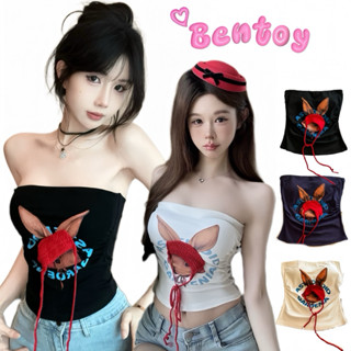 Bentoy(bratop5520)เสื้อเกาะอกน่ารัก ฟองน้ำในตัว ลายกระต่ายหน…