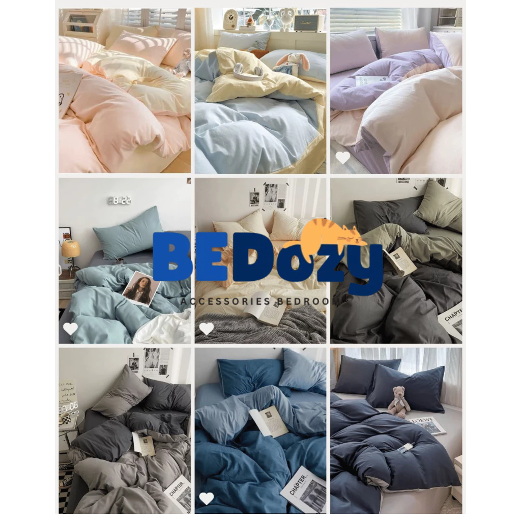 ชุดผ้าปูที่นอน สีทูโทน ขนาด 3.5 ฟุต / 5 ฟุต / 6 ฟุต ครบชุด 6 ชิ้น thumbnail 5