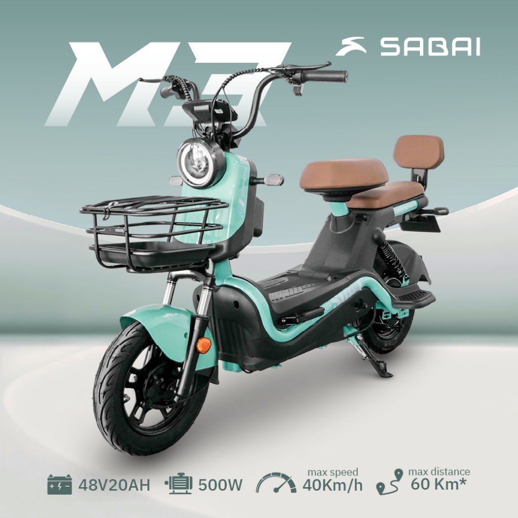 SabaiMall-M3 ดีไซน์ใหม่ จักรยานไฟฟ้า2ล้อ 48V20AH มีหน้าร้านทั่วประเทศ