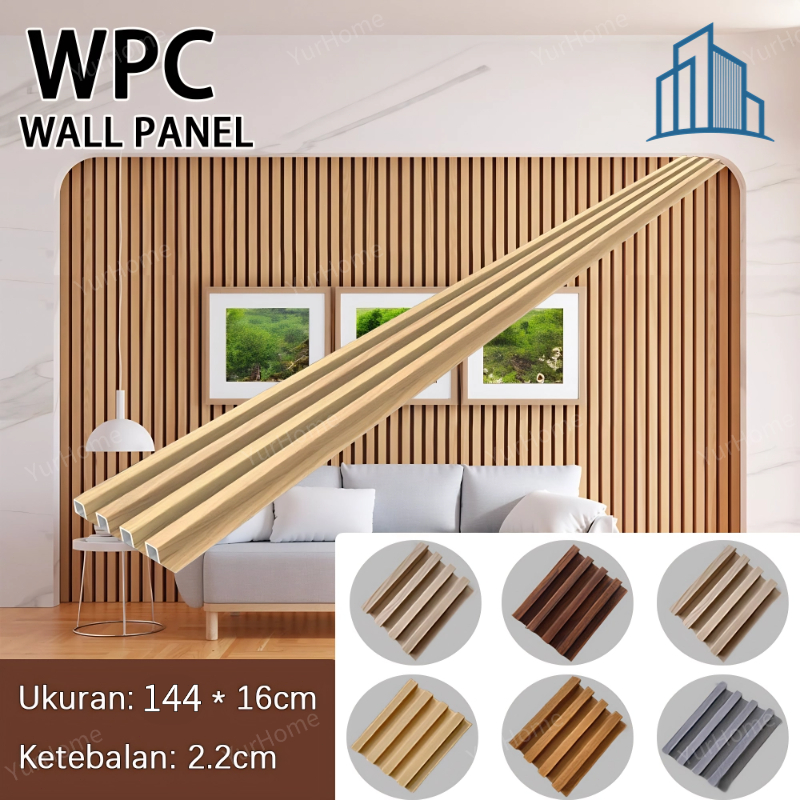 ไม้ระแนงเทียม(ลอนเหลี่ยม) แผงผนัง ลายร่อง ระแนงไม้เทียม ตกแต่งผนัง ระแนง WPC ไม้ระแนง ติดตั้งง่าย กันน้ำกันความชื้น