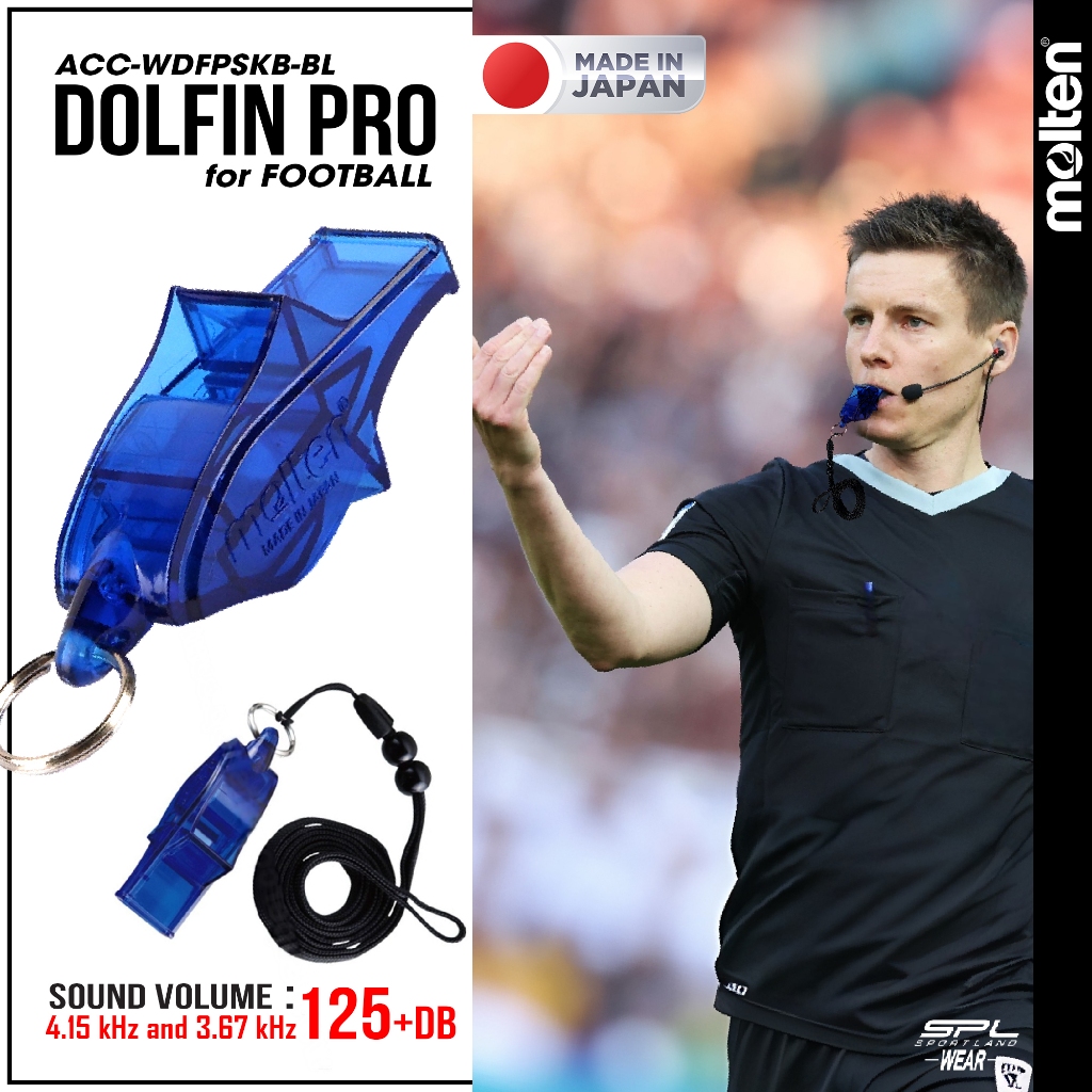 [ลิขสิทธิ์แท้] MOLTEN นกหวีด Dolfin Pro Whistle ACC-WDFPSKB-BL (620)