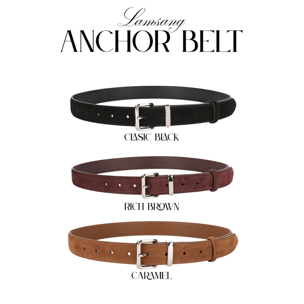 (🇹🇭 พร้อมส่ง) LAMSANG B01 Anchor Belt เข็มขัดหนังแท้ หนังวัวกลับ หัวเข็มขัดโลหะผสม ขนาด 2.8 x 100 cm - รูปที่ 2
