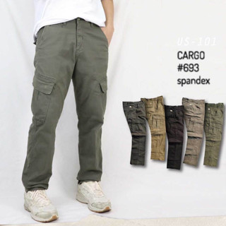 US-693 กางเกงขายาว CARGO กระเป๋ากล่องข้าง [ มี 4 สี ] Men Cl…