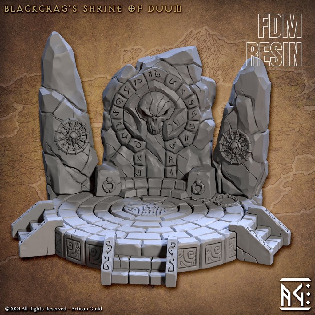 Blackcrag's Shrine of Duum - Blackcrag Orcs / 3D printed terrain prop ATG