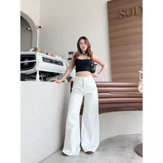 กางเกงยีนส์ ขากระบอกใหญ่ สีเฟด รุ่น Baggy Jeans