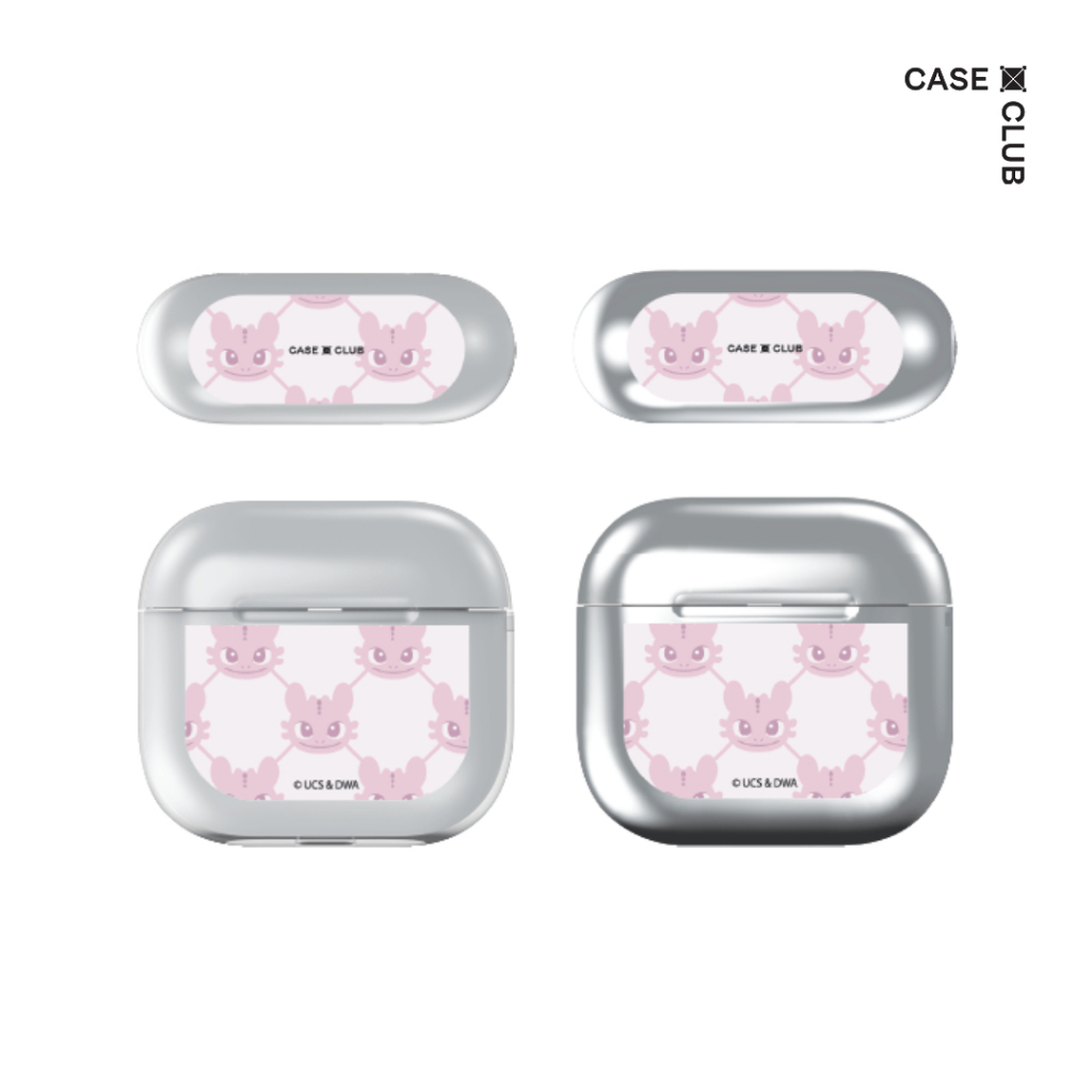 CaseClub Airpods Case เคสแอร์พอต ลาย HTTYD Toothless Pink Pattern เขี้ยวกุดชมพูพาสเทลแสนหวาน เคสแอร์พอดลายเขี้ยวกุด