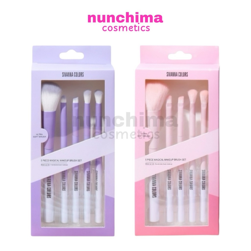 BR12 Sivanna Colors 5 Piece Makeup Brush Set ซีเวนน่า คัลเลอร์ส ไฟว์ พีส เมคอัพ บรัช เซท ชุดแปรงแต่งหน้า 5 ชิ้น